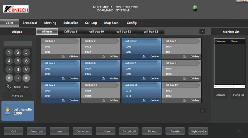 attendant console for telephone system with soft client software